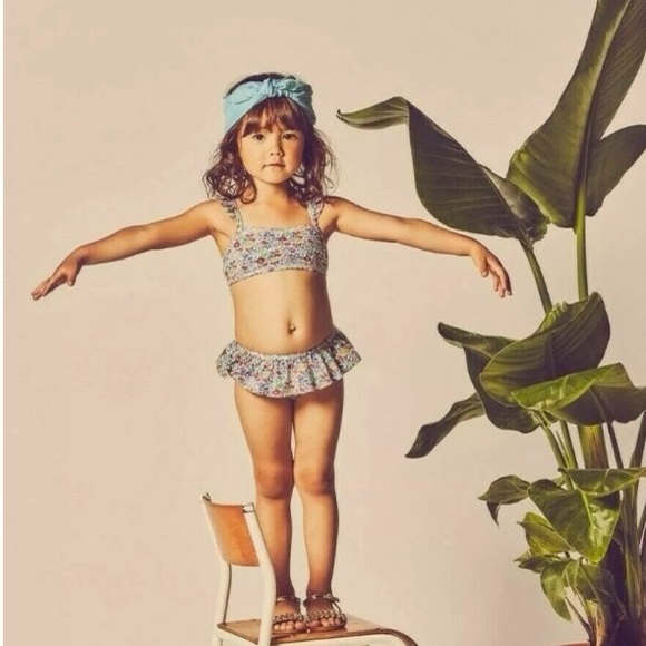 Janie and Jack Floral Ruffle Bikini 2T - Picture 1 of 3
